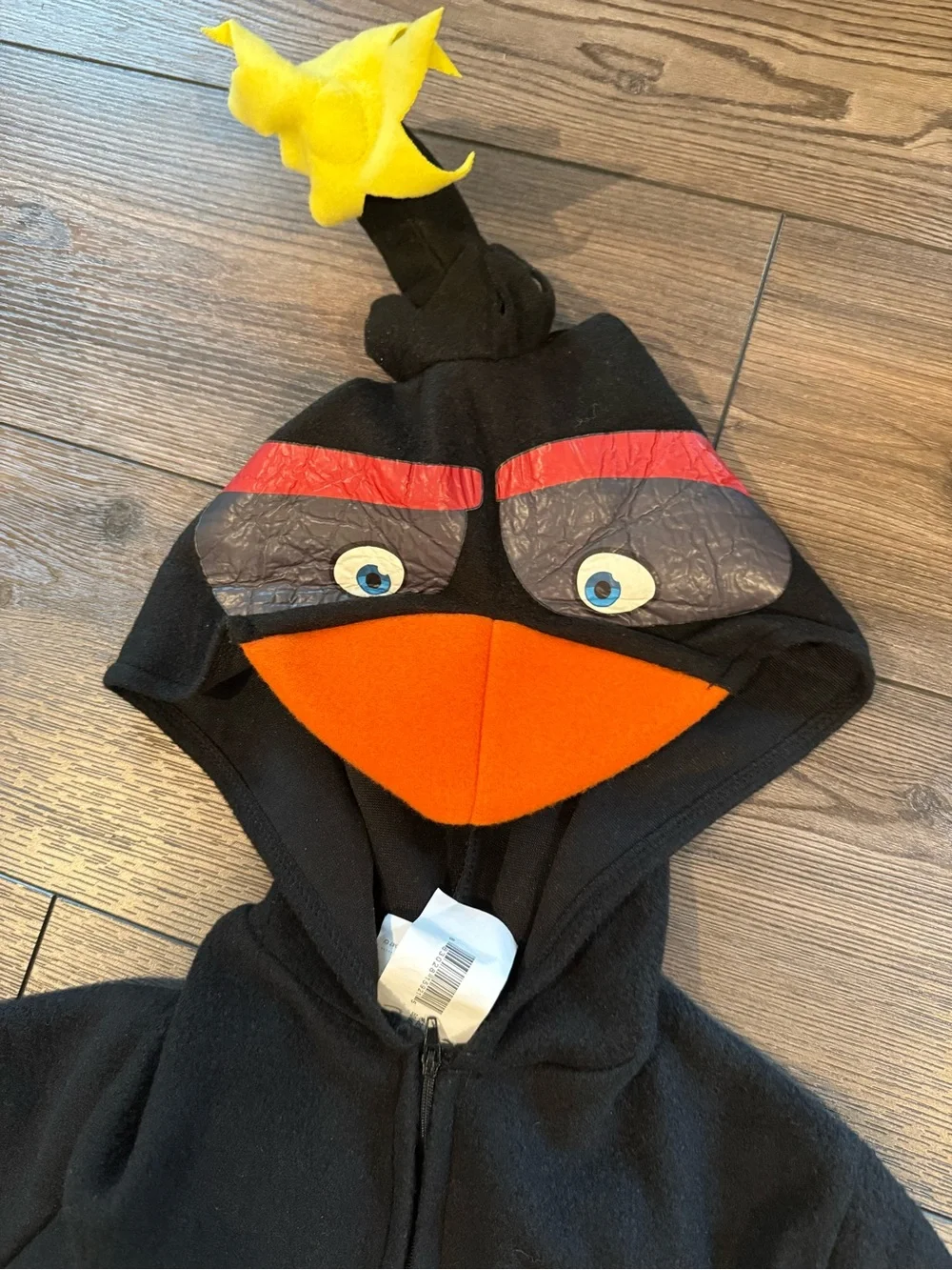 Black Bird Hooded Kids Halloween Costume with Gray Belly